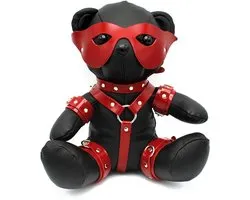 Kiotos Leather - EDDY l'ours en peluche BDSM - Spankee rouge - Cuir