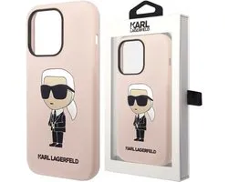 Coque iPhone 14 Pro Max Karl Lagerfeld - Ikonik NFT Karl - Compatible Magsafe - Rose
