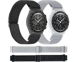 Miimall [2 Pack] for OMEGA × Swatch Bioceramic Moonswatch Elastic Nylon Fabric Wristband for Men and Women - ShopVlot