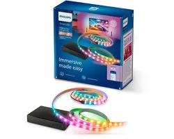Philips Smart Lighting - HDMI 2.1 Sync Box - Met RGBIC LED strip voor 55" tot 65" tv's - Synchroniseer je verlichting met je beeldscherm - 4K bij 120Hz en 8K bij 60Hz - Werkt met de WiZ app - Wifi - Entertainment starterkit
