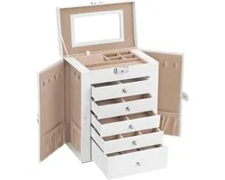 Sieradendoos - Juwelendoos - Sieradenhouder - 26 x 15 x 32 - Wit