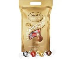 Lindt LINDOR Gemengde chocolade bonbons - 1000g - ca. 80 gemengde chocolade bonbons - Melkchocolade, Pure Chocolade, Witte Chocolade & Hazelnoot chocolade