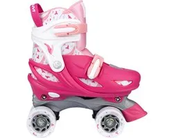 Nijdam Rolschaatsen Verstelbaar - Feather Drops - Roze - Maat 25-28