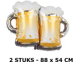 Allernieuwste.nl® 2 STUKS Opblaasbare Bier Glazen - Bierpullen - Feest - Folie Helium Ballon Bier glas - 2 Stuks