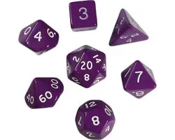 Polydice set 7 stuks - Polyhedral dobbelstenen set  | dungeons and dragons dnd dice| D&D  Pathfinder RPG | Paars