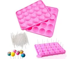 Siliconen Cake Pop Mallen Set met 100 Sticks voor Perfecte Lollies, Chocolade en Snoepjes - 2 Stuks voor Bakplezier