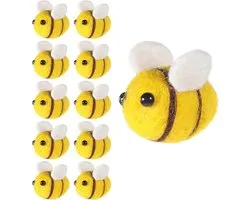 Vin Beauty 10 Pcs Bees Felting Wool Mini Bees Decoration Small Bees for DIY Garlands Decoration Bees Headbands Hair - ShopVlot