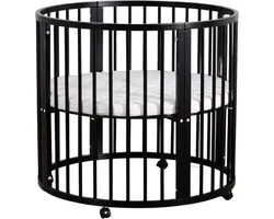 Parc Bébé Buxibo - Parc au sol - Parc - Parc - Parc - Rond - Matras inclus - Sur Roues - 95x95x80,5cm - Zwart