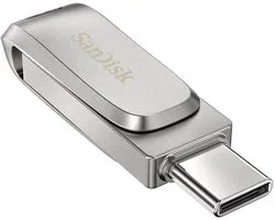SanDisk Ultra Dual Luxe Mémoire supplémentaire USB pour smartphone/tablette argent 128 GB USB-C® USB 3.1 (Gen 1)