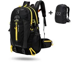 CarryQuest® - 40L Hiking Camping Rugzak - Lichtgewicht Nylon Backpack met Rugventilatie, Verstelbare Schouderbanden, Meerdere Vakken & Compact Outdoor Design - 52x33x20 cm - Zwart