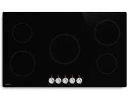Klarstein Kochheld 90 cm inductiekookplaat - 5-zone elektrische inductiekookplaat, 8700 W boost, draaiknopbediening, restwarmte-indicator, oververhittingsbeveiliging, glaskeramische kookplaat, zwart