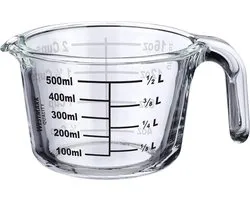 Westmark meetkan, vulvolume: 0,5 l, ovenbestendig, magnetronbestendig, vriesbestendig, borosilicaatglas, transparant/zwart, 30622260