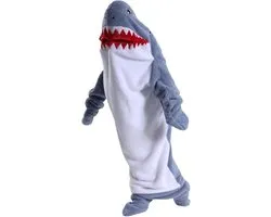 Sweat-shirt à Capuche Avec Manches Requin Shark Blanket Onesie Dames Hommes Enfants Wearable Blanket Couverture Câline Plaid Fleece Blanket Extra Doux Chaud Cozy Flannel Animals Sleeping Bag Adult Christmas Gifts Taille Tissu Épais
