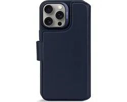 DECODED Leren Detachable Wallet Case Geschikt voor iPhone 16 Pro Max - 2-in-1 Magnetisch Afneembaar Hoesje met Pasjeshouder - Premium ECCO Leer - Geschikt voor MagSafe - Navy Blauw