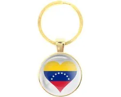 Sleutelhanger Glas - Hart Vlag Venezuela