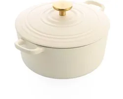Poêle BK Bourgogne 24 cm/4,2 L White Crème - fonte - induction