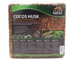 Cocos Husk Brick - Brique d'humus Copeaux de coco - Litière de terrarium - Haute rétention d'humidité - 5 kg - Brun