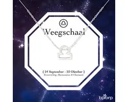 Bixorp Collier Signe du Zodiaque Étoiles Balance - Acier Inoxydable - Collier 45 cm avec Pendentif Zodiac - Emballage Cadeau Inclus