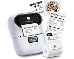 Phomemo - M110 - Portable Label Printer - Draadloze Thermische Labelprinter - Met APP - Labels Inbegrepen - Bluetooth - Wit