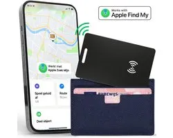 Koopwijs® Wallet Tracker 1,8 mm – Apple Find My – Rechargeable sans fil et étanche – Zwart - NOUVEAU