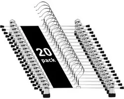 Kledinghangers - 20 Stuks - Broekhangers - Broekhangers met Knijpers - Kleerhangers - Rokhangers - Antislip Hanger met Clips - Kledingrek/Kapstok/Jas/Broek Hanger - Ruimtebesparend - Verstelbare Cliphangers - Voor Broeken Rokken Sokken Ondergoed