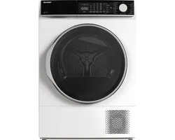 Sharp KDNL2S7WEBE – warmtepomp droger – energie label E – 12 kg – 15 programma’s – trommelverlichting – links en rechts draaiend – 8 sensor technologie – wit