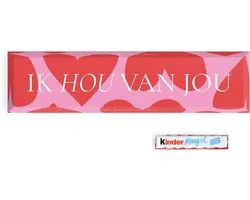 XXL Kinder Chocoladereep met tekst "Ik hou van jou" - 630 gram - Chocolade cadeau