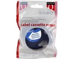 Labeltape Quantore/Dymo 91201 12mmx4m kunststof zwart op wit
