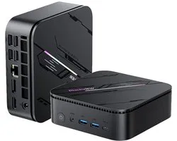 Blackview MP100 Pro Mini PC - 16 GB LPDDR4 - 512 GB M.2 SSD - AMD Ryzen™ 5 7430U - Tot 4,3 GHz - Windows 11 Pro - WiFi 6 - USB 3.1 Type A * 6 - 4K UHD - RGB-verlichting - BT 5.2 - Zwart