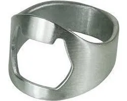 Barbuzzo Flessenopener ring - RVS - 1 maat