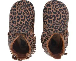 Bobux Baby Booties Soft Soles Caramel Leopard Print - Small
