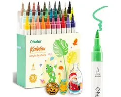 Ohuhu Kalalau Acrylic Paint Markers Cotton-core 30 couleurs – Brush