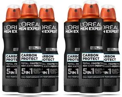 L'Oréal Paris Men Expert Deodorant Carbon Protect 5-in-1 Bescherming Voordeelbundel - 6 x 150 ml