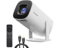 LUMISTAR® Pro Mini Beamer – Full HD Projector met 4K Ondersteuning – Draagbare Beamer met WiFi 6 & Bluetooth 5.2 – Inclusief Android 13.0 & Ingebouwde Speakers – Geschikt voor Netflix, Disney+ & YouTube