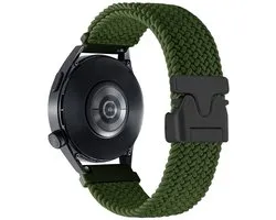 Nylon bandje - geschikt voor Garmin Vivoactive 4 / Venu 4 (45mm) / Venu 3 / 2 / Forerunner 255 / Forerunner 265 / 570 (47mm) en Polar Vantage M / M2 / V3 / Grit X (Pro) - army groen