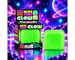 NeeDoh® Nice Cube Glow – Groen – 1 Stuk – Squishy – Fidget Speelgoed – Anti-Stress