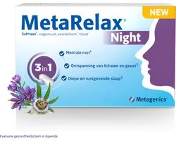 MetaRelax Night - 30 comprimés - 3-en-1 : Repos mental - Détente du corps et de l'esprit - Sommeil profond et réparateur