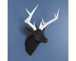 hertenkop Papercraft kit, Abstrakte Low Poly Animal DIY kits, Woningdecor, kids crafts kits, Cadeau, origami 3D, Papier sculptuur, 3D puzzel, Papercraft set voor volwassenen