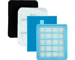 Jeu de filtres Fixem® 4 en 1 adapté à Philips - pour les séries PowerPro Active et PowerPro Compact - filtre HEPA - filtre hepa pour aspirateur - filtre pour aspirateur 432200493803 - FC8058 - FC8058/01