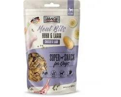 Hondensnacks MAC's Meat Bits - Kip & Lam met hoog vleesaandeel en daarom zeer smakelijk en voedzaam - pakket 3x zakje a 120gr