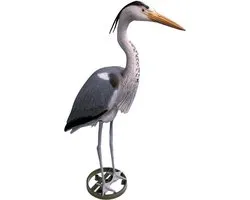 Plastic reiger vogel 87 cm vijver decoratie/verjager - Vogelverschrikkers/vogelverjagers artikelen - Kunststof decoratie dieren