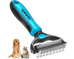 Igoods - 2-Zijdige Ondervacht Kam - Voor hond en kat - Professioneel