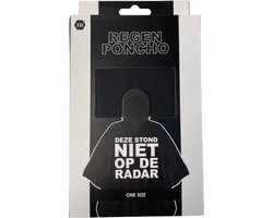 Regenponcho 'Deze stond niet op de radar' - Onesize - Herbruikbaar - Regenjas met capuchon - Lichtgewicht - Regenkleding - Regenponcho's - Volwassenen - Fietsponcho - Regen poncho fiets - Regenponcho Festival