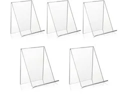 Peysaitr – 5 Stuks Acryl Boekstandaard - Boekhouder & Folderhouder - Duidelijke Display Standaard Voor Boeken, Foto’s & Tijdschriften - 10x12,5x13cm - Transparante