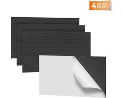 Akoestische Panelen 4 Stuks 120x60 cm – Geluidsabsorberende Wandpanelen van Polyester – Wanddecoratie voor Studio, Kantoor en Thuisbioscoop – Zwart