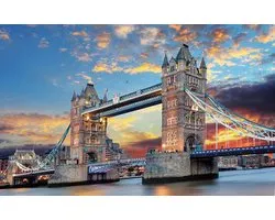 JigSaw Tower Bridge London Legpuzzel 1000 Stukjes Puzzel 50 x 70 cm Puzzle Vanaf 14+