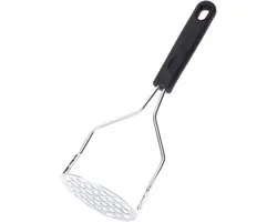 Presse-purée - Presse-purée en acier inoxydable - Presse-purée manuel - Kitchen Tools - Presse-purée - Acier inoxydable - Presse-purée manuel - Pour pommes de terre, purée fine, fruits ou spaetzle - Zwart