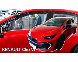 Zijwindschermen donker getint tbv Renault Clio (type 6) - 5 deurs htb - vanaf bouwjaar 2025- set tbv 4 deuren, tbv voor & achterramen L+R pasvorm