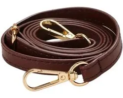 Luxe Lederen Tassenriem 2.0 model - coffee - 1.2 cm breed - donkerbruin - bag strap - goud metaal - verstelbare riem - Tasriem - Schouderriem - Tas Riem - Tassen Riem - Accessoires Voor Tasje