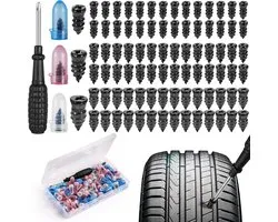85 Stuks Band Reparatie Kit Rubber Nails met Schroevendraaier, Self-Service Car Puncture Repair Kit, VacuüM Bandenreparatienagel voor Bandenpech, Reparatie voor Auto, Motorfiets, Vrachtwagen